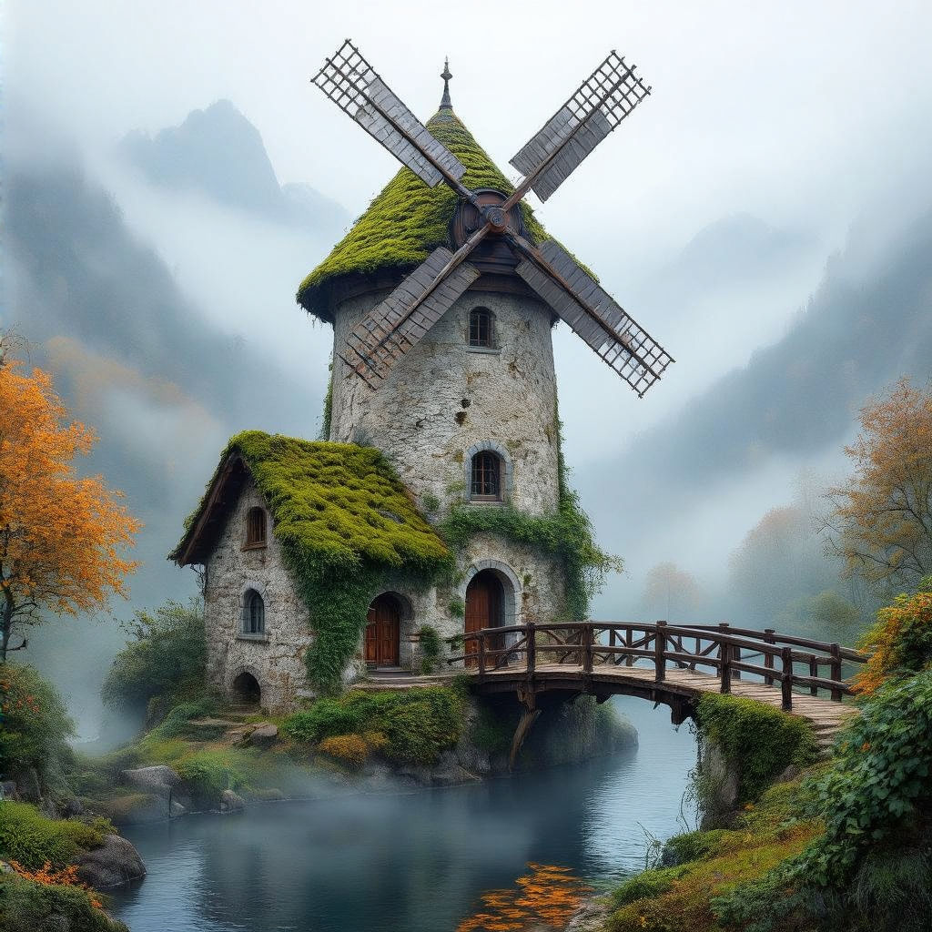 A Swiss Stone Windmill