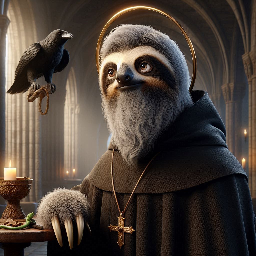 Saint Slothnedict of Nursia, patron saint of speleologists, ...