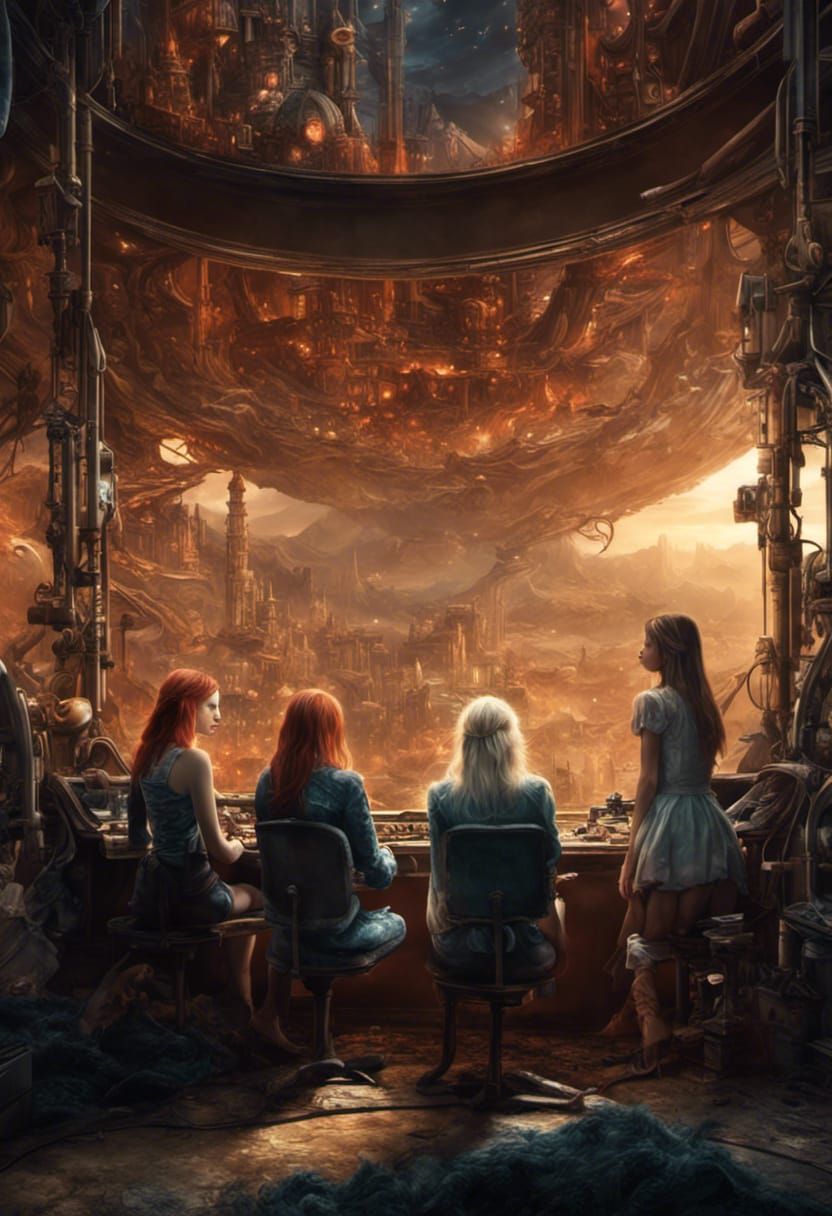 A blonde, redhead and brunette sit in the beauty of a make b...