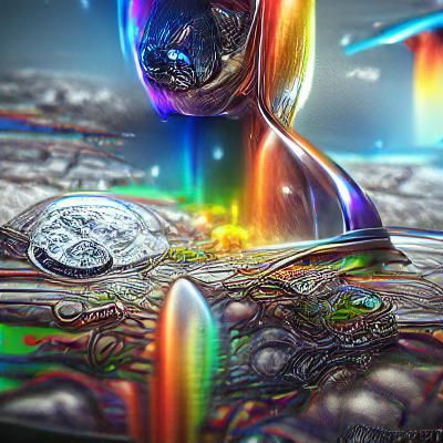 Chrome rainbow through time 8k resolution holographic astral...