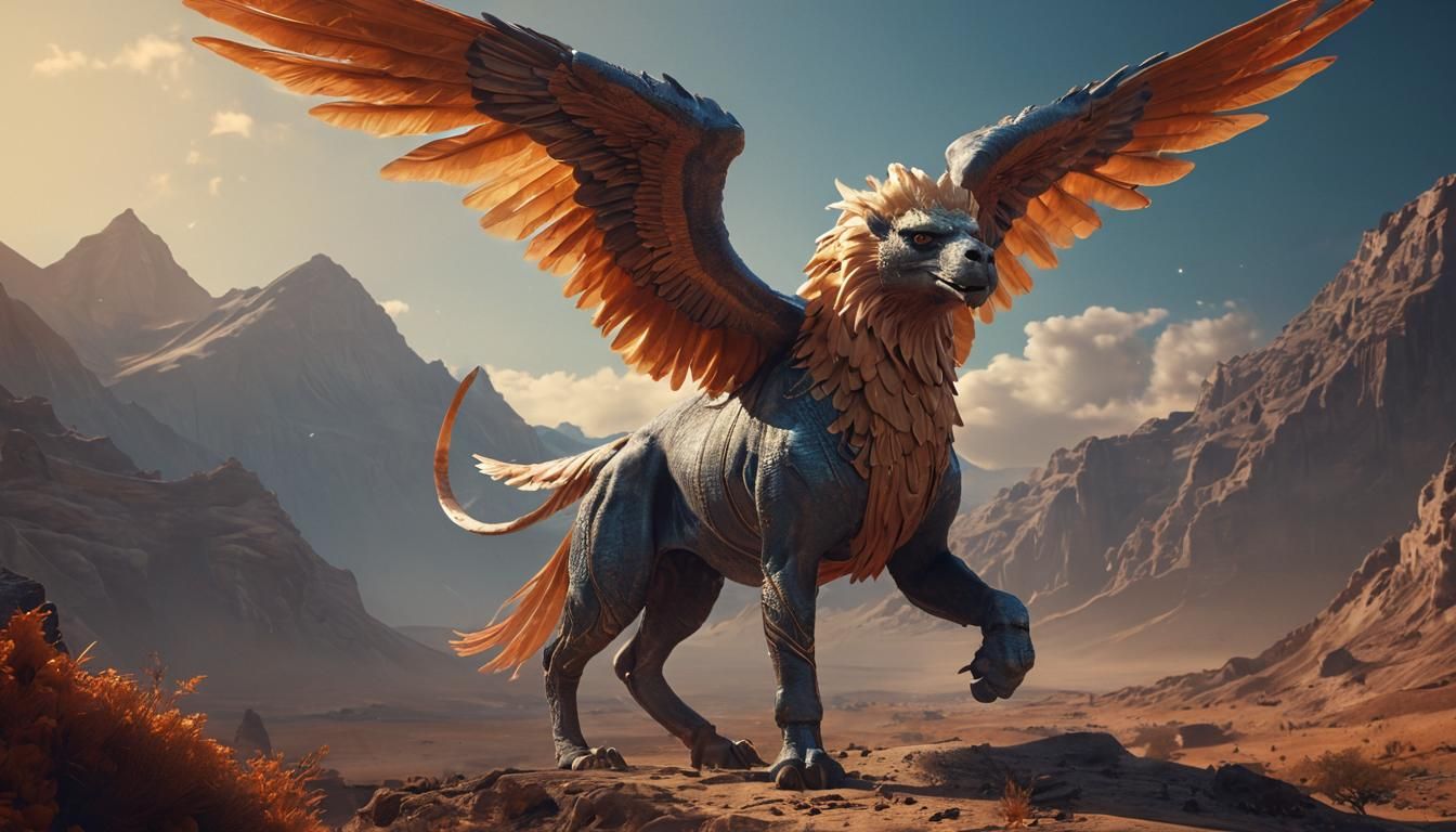 A Lamassu in the assyiran desert  by @Lyseria