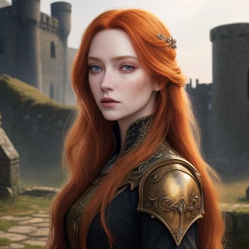 Amidst the crumbling remnants of a medieval fortress, stood ...