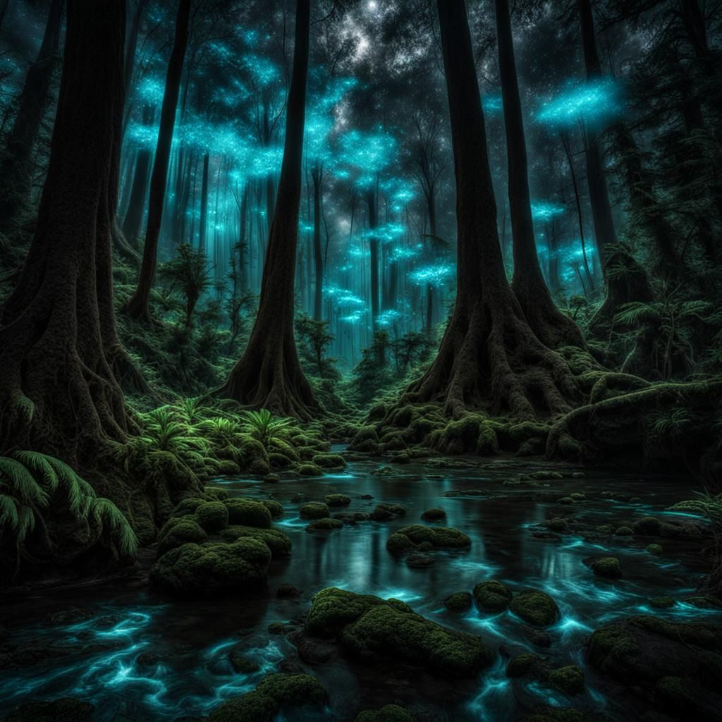 serene bioluminescence   by @Arisiin