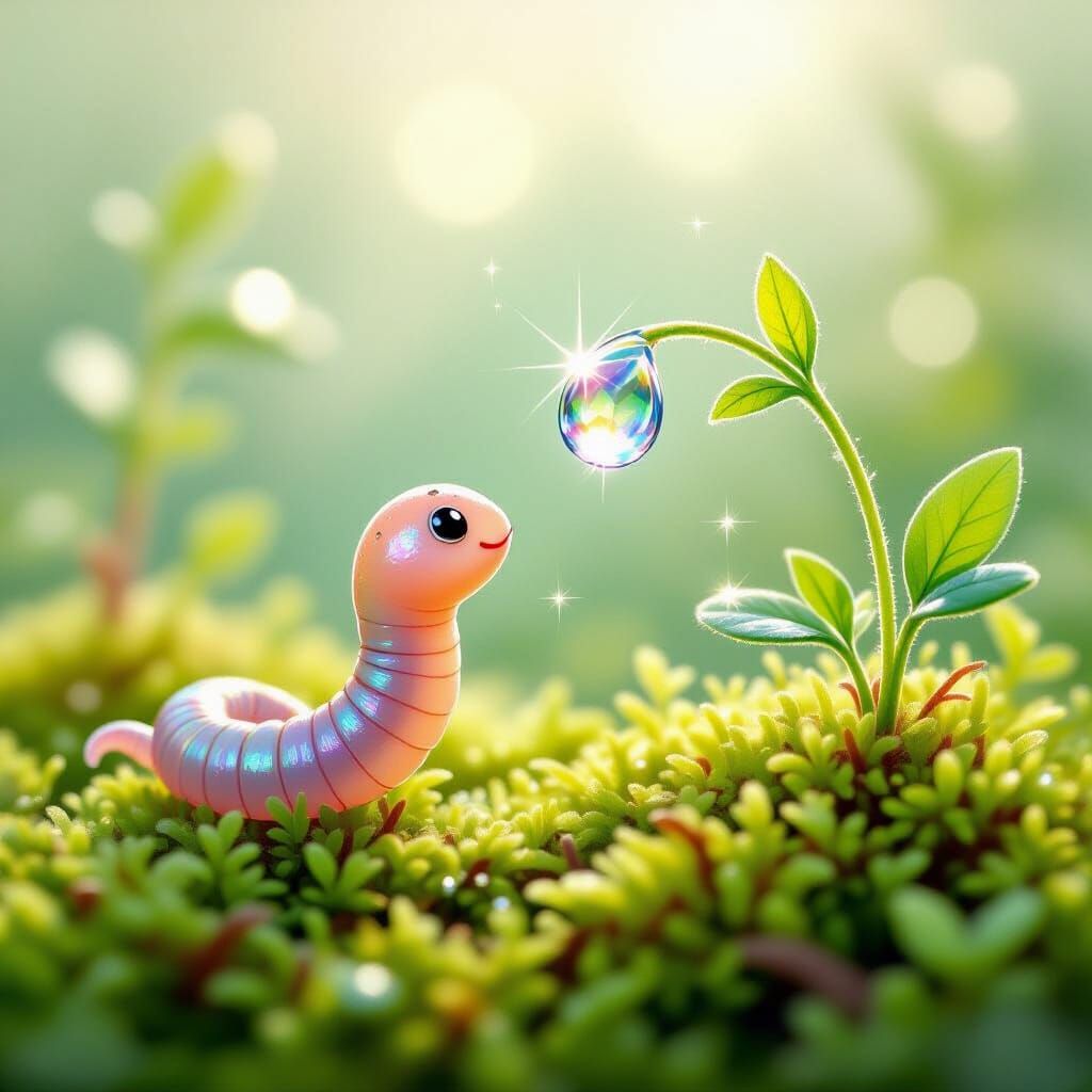 Happy Cute Worm  by @JollyNewt