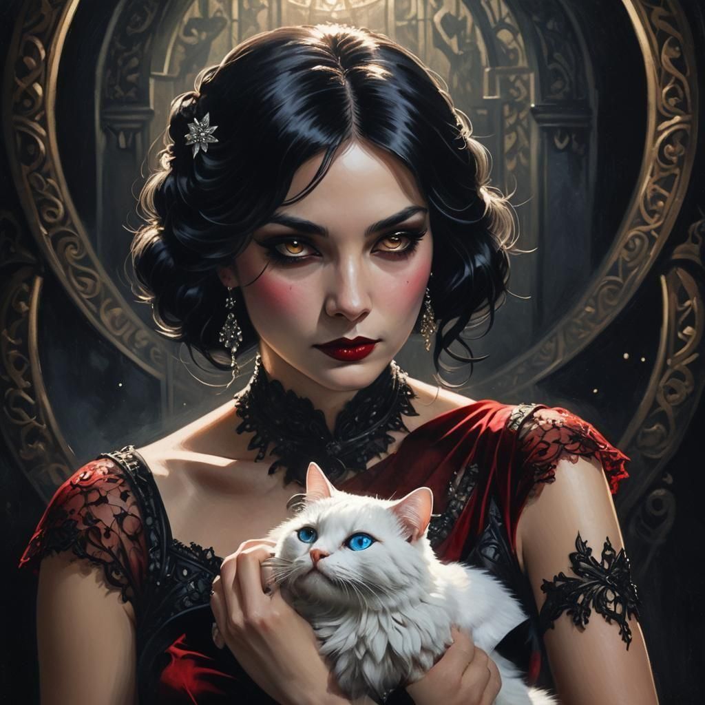 A hissing white cat. Not so much, right? Nothing I write will make this cat look mean.