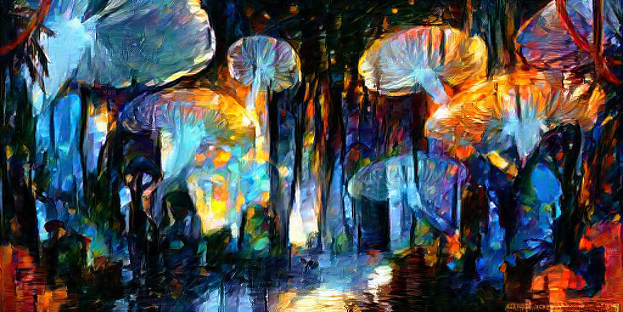 Tripping through a shroom forest. 