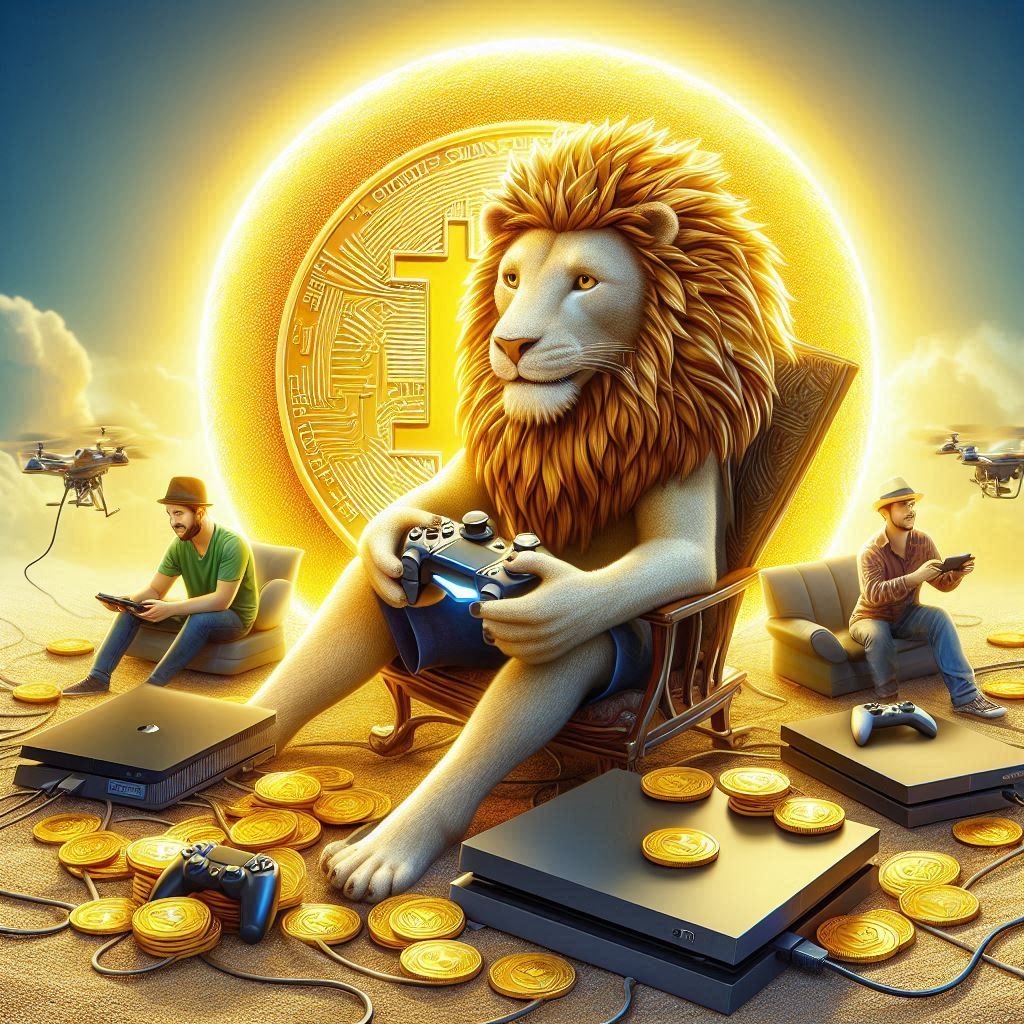 lionsuncoin playing video games with