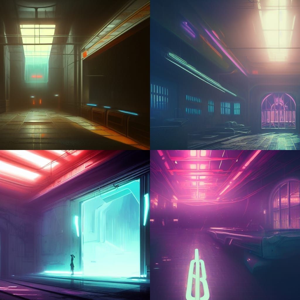 Neon light inside of nowhere