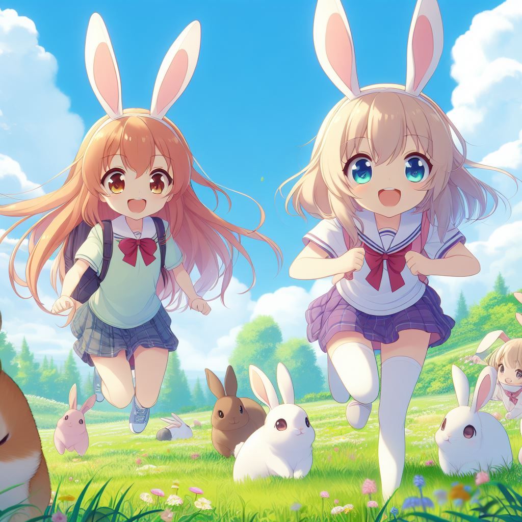 Rabbit girls and rabbits