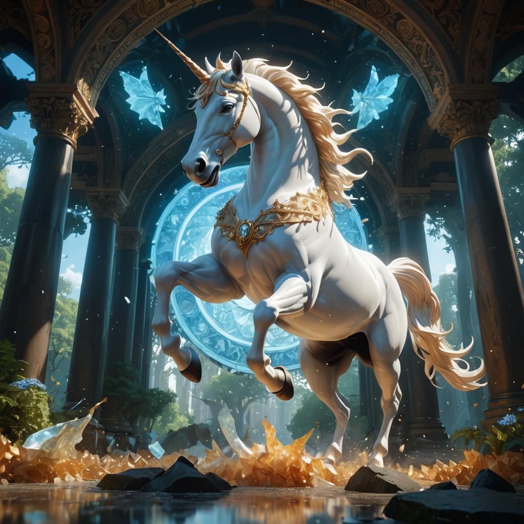 Jewel, the Royal Unicorn friend of the Narnian King Tirian.  by @GenX_Dad