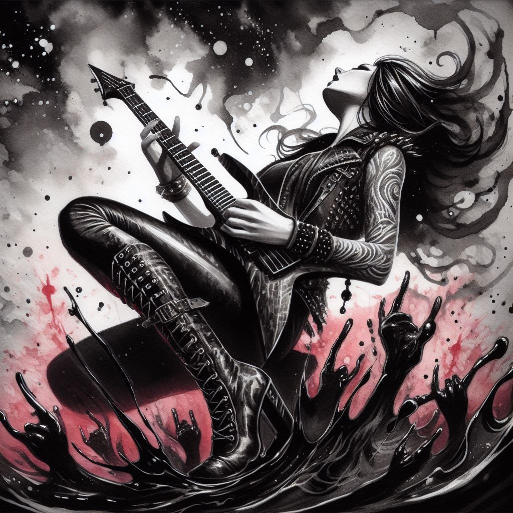 Female rock guitarist