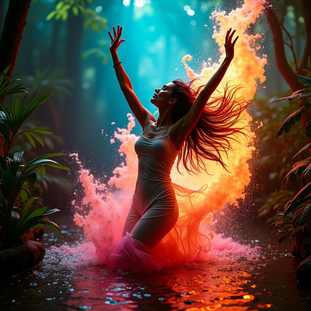 Rainbow Dancer in Tropical Paradise