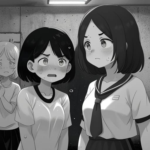 Gritty Gymnasium Encounter in High Contrast Black and White