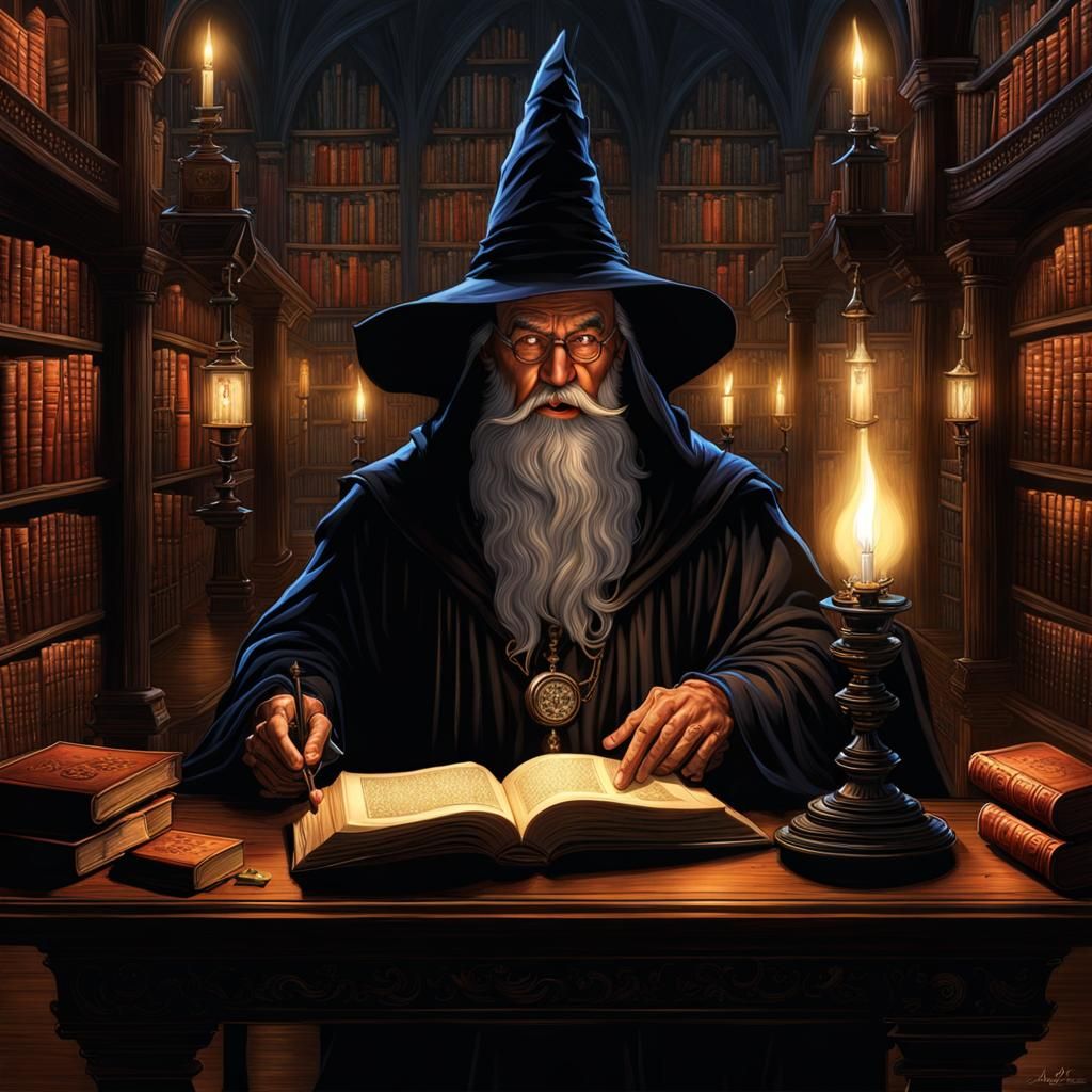 Wizard's Library 1 - AI Generated Artwork - NightCafe Creator