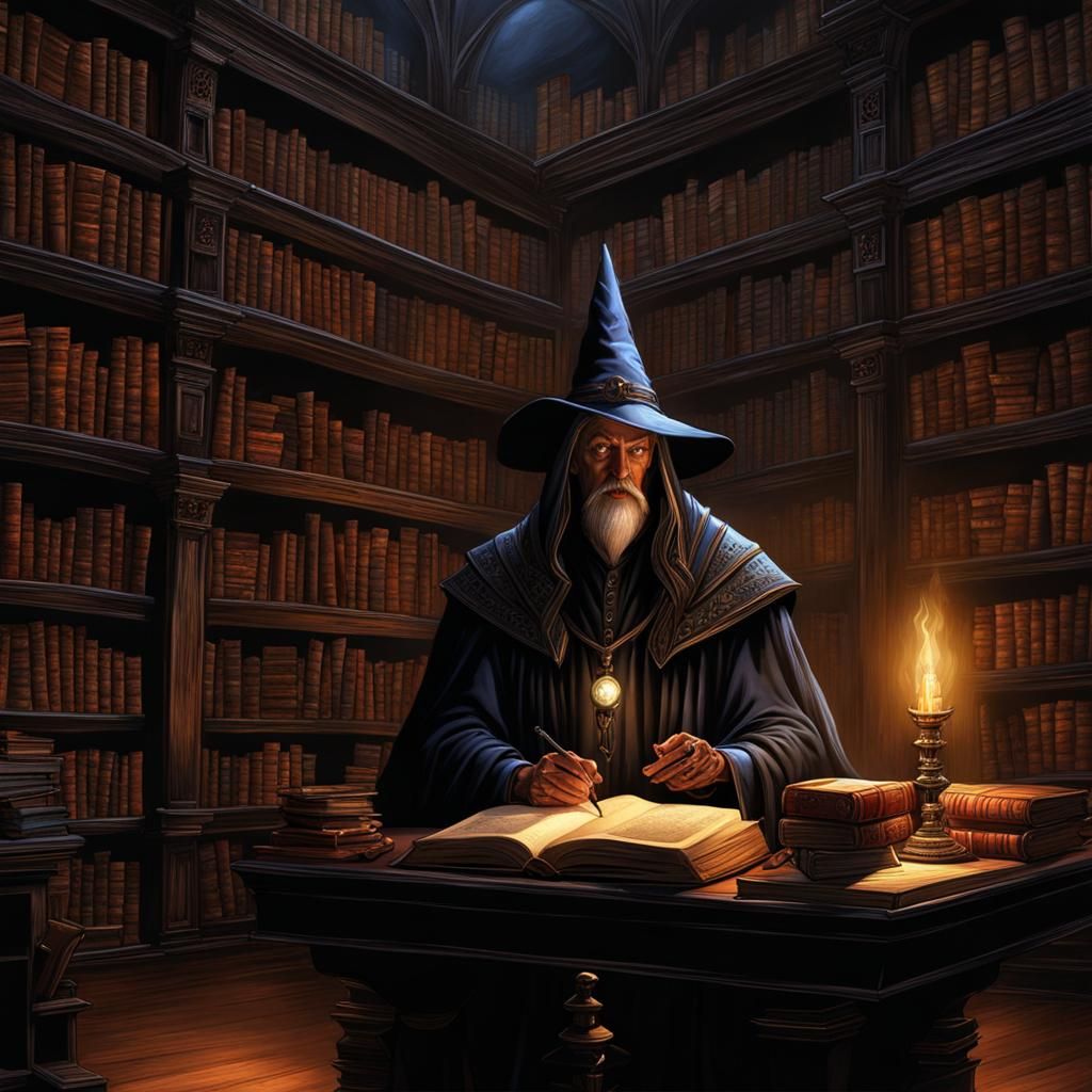 Wizard's Library 2 - AI Generated Artwork - NightCafe Creator