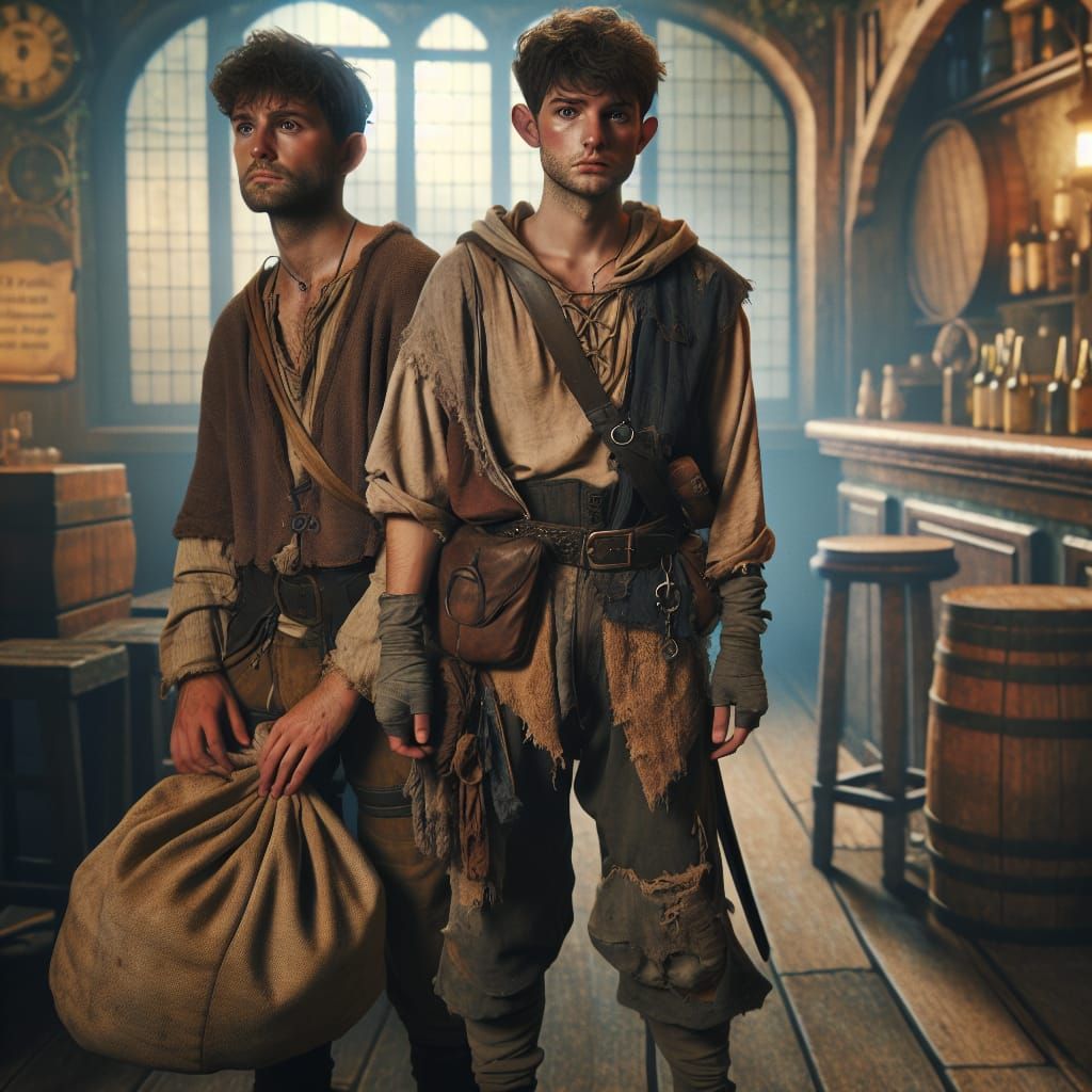 full body image of a 24 year old, Caucasian, poor, short in stature, male, fantasy based, realistic looking, monk cleric, wearing cheap tatt...