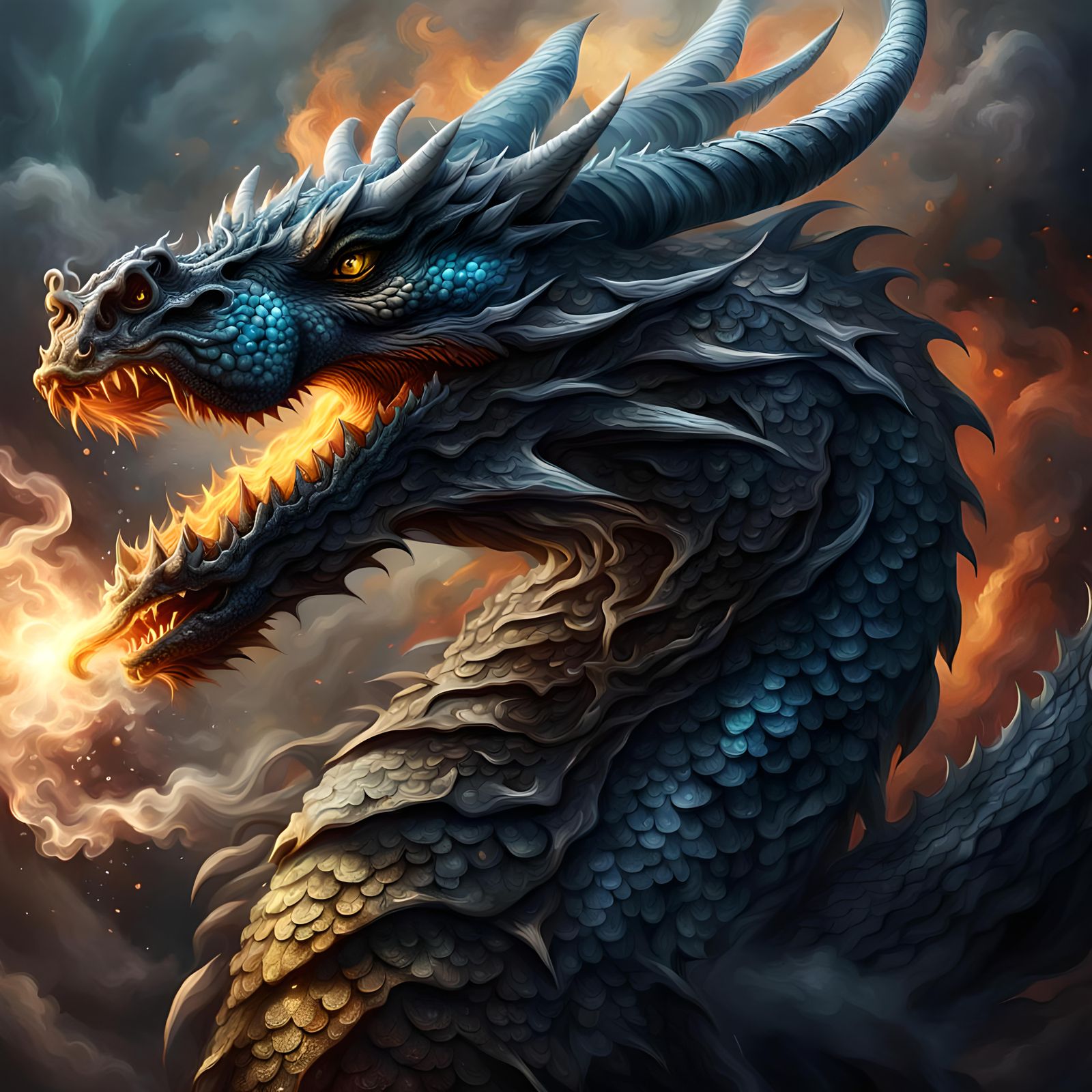 Smoldering dragon - AI Generated Artwork - NightCafe Creator