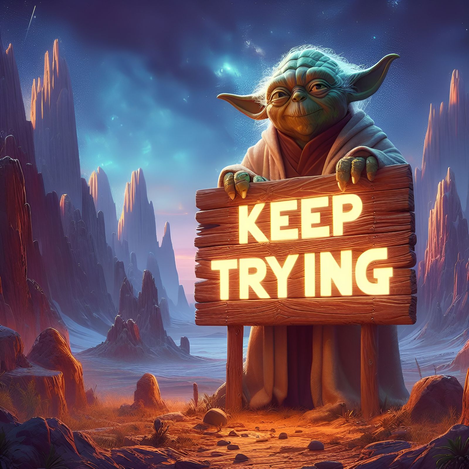 Yoda Updates His Message