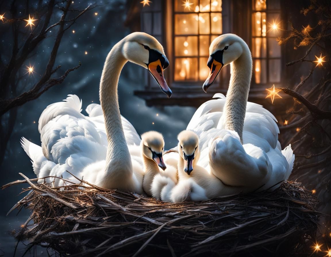 A swan family