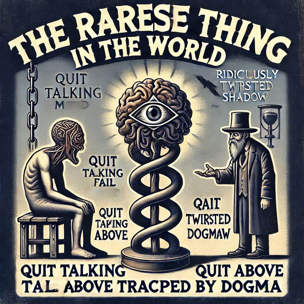 the rarest thing in the world. speak  mind ridiculously Twisted shadow. quit talking fail above trapped by dogma