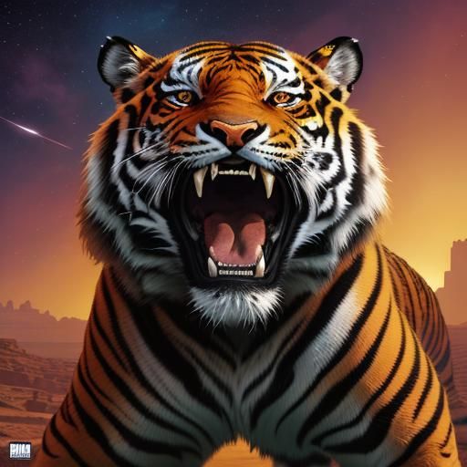 The mars tiger is laughing and talking.