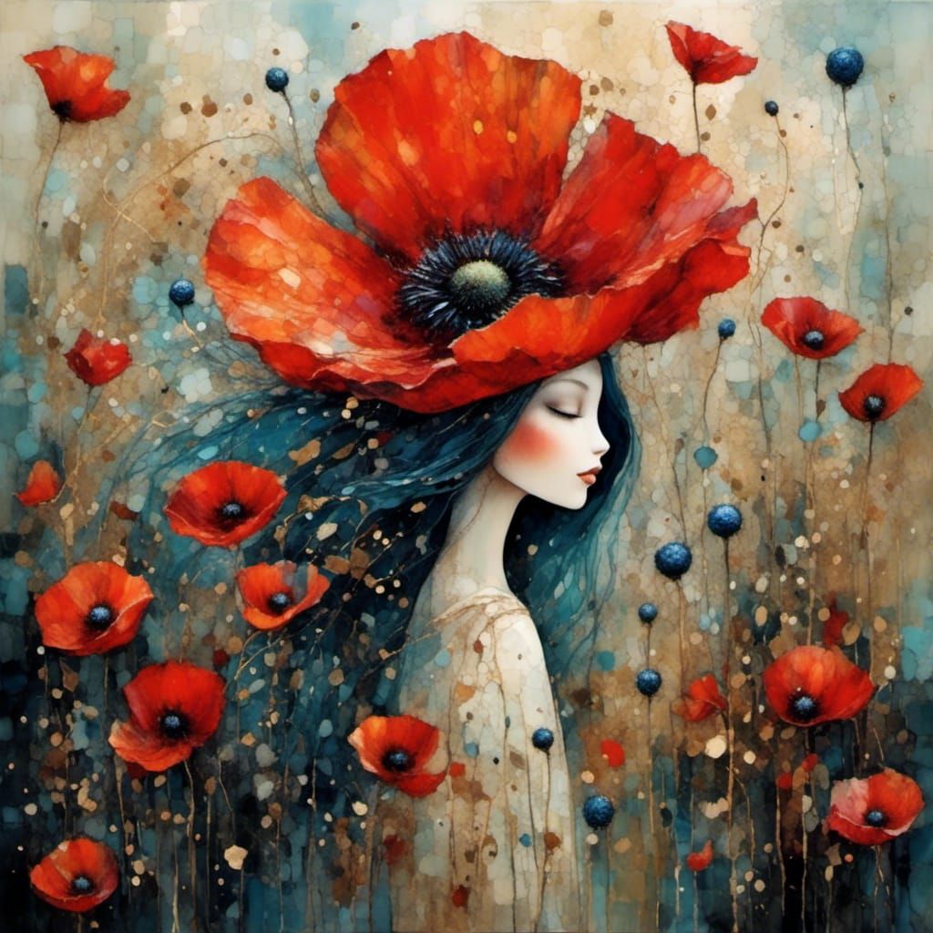 Poppy by Anna Silivonchik<lora:Golden outlines:1.0>