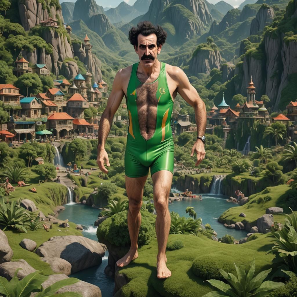 Borat in green mankini