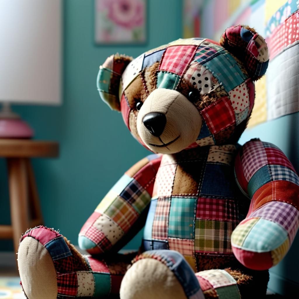 Patchwork teddy bear   by @Tippy