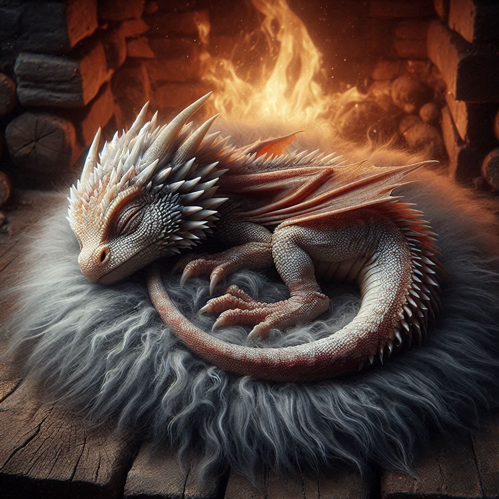 Dragon by the fire