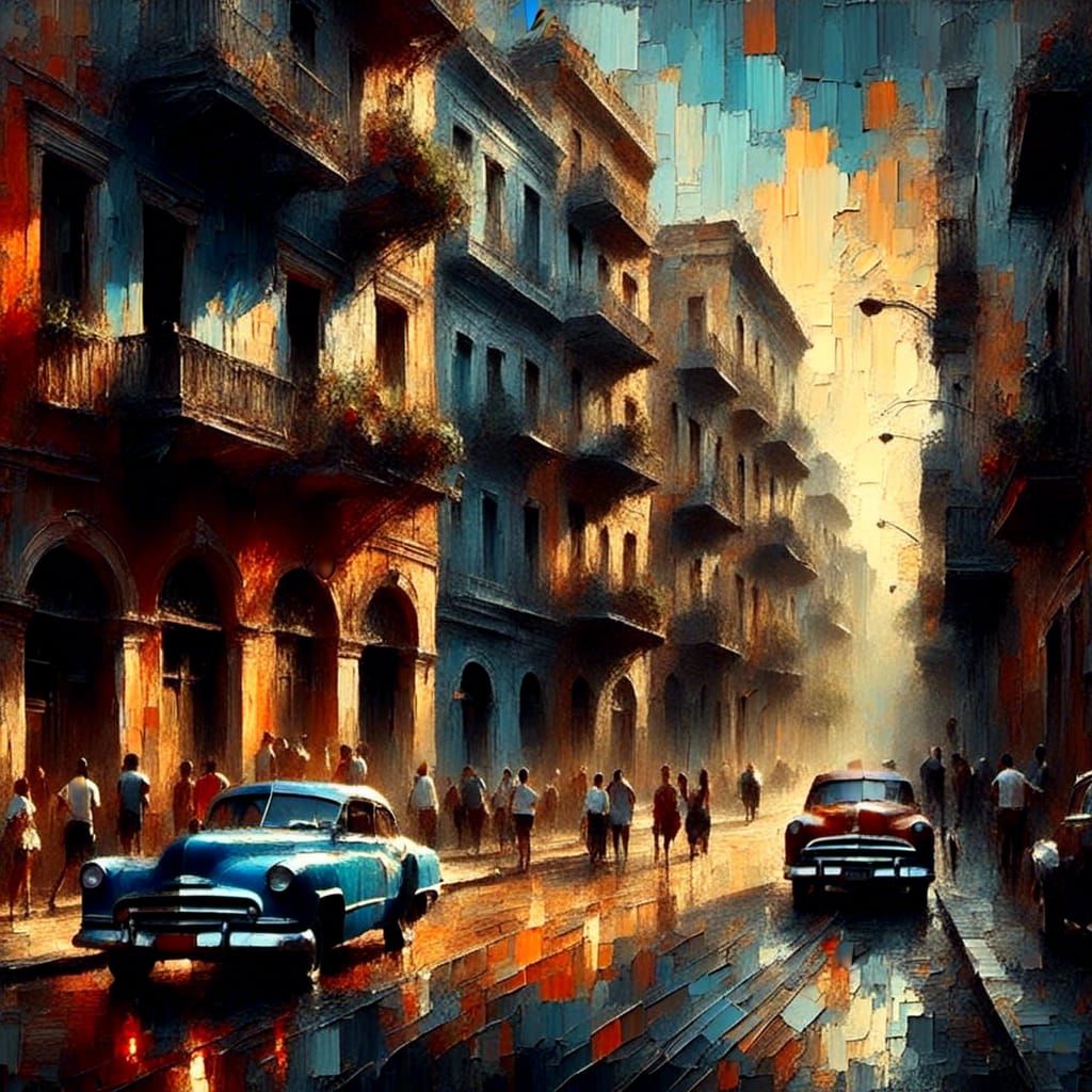 <lora:Chiaroscuro:1.0>beautiful and vibrant scene of Havana, Cuba