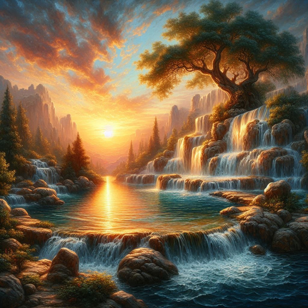 The Cascades at Sunset