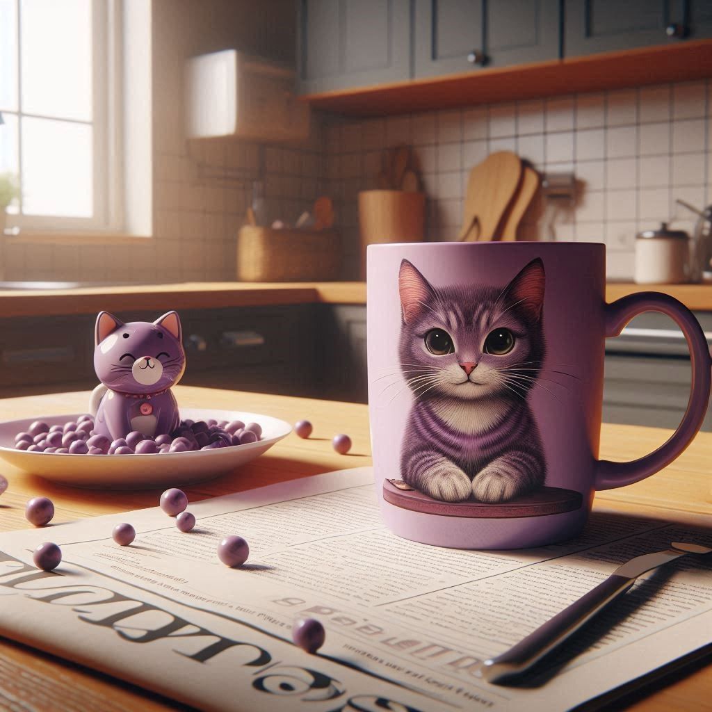 Purple cat mug