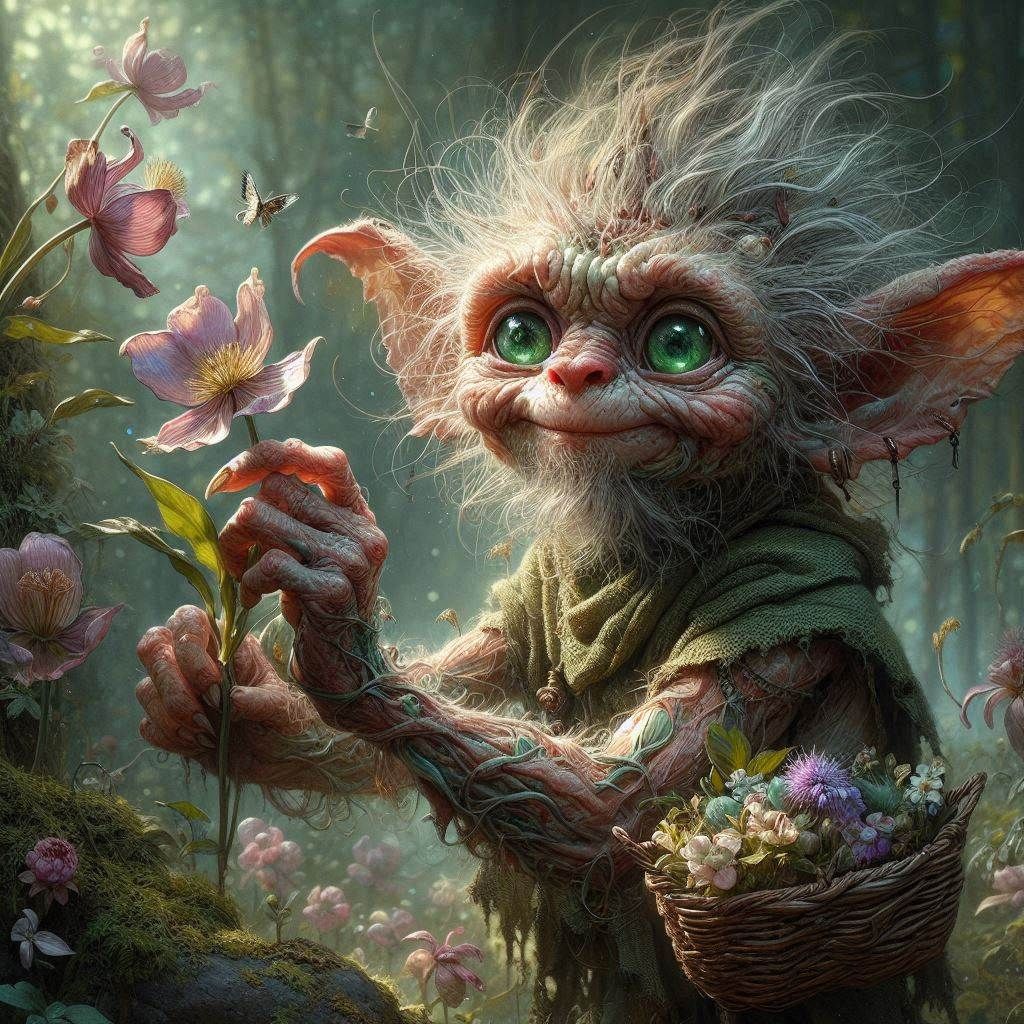 Fae picking flowers