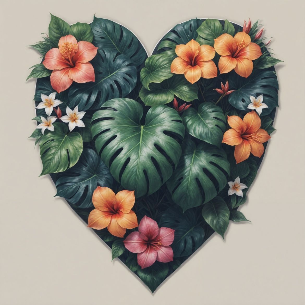 tropical flower heart