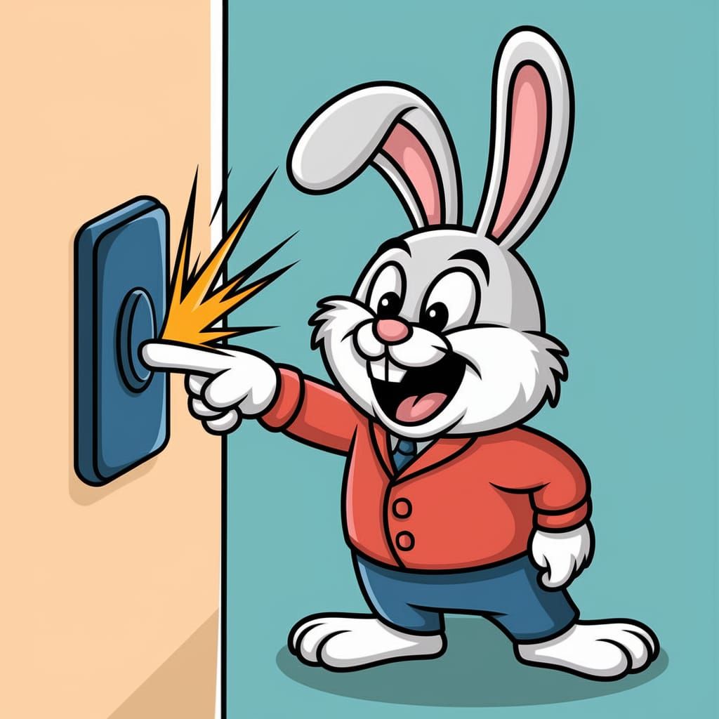 Electric Shocked Rabbit in Hyperrealistic Splash Art