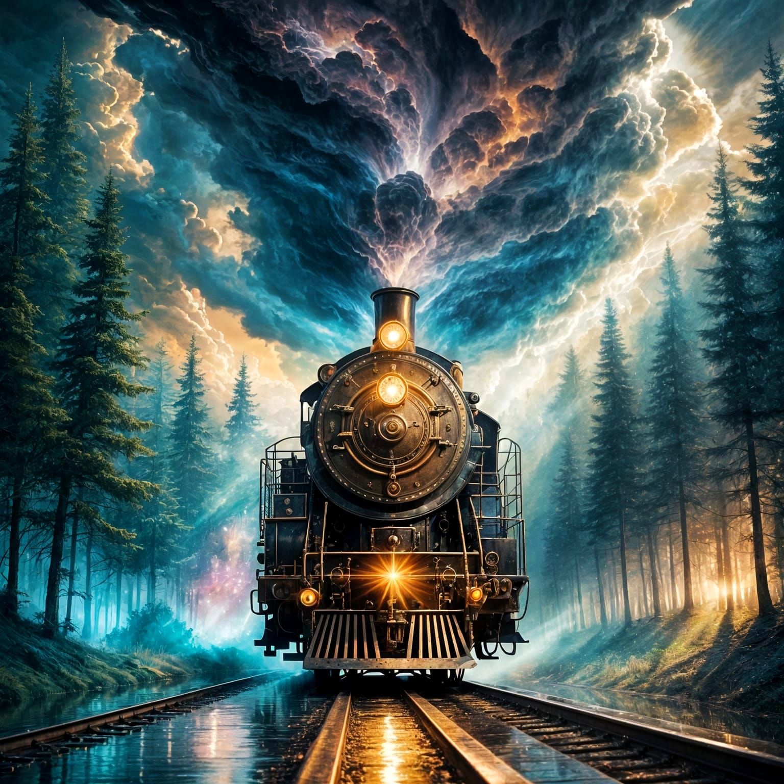 Lightning powered train  by @Lilsilverfish