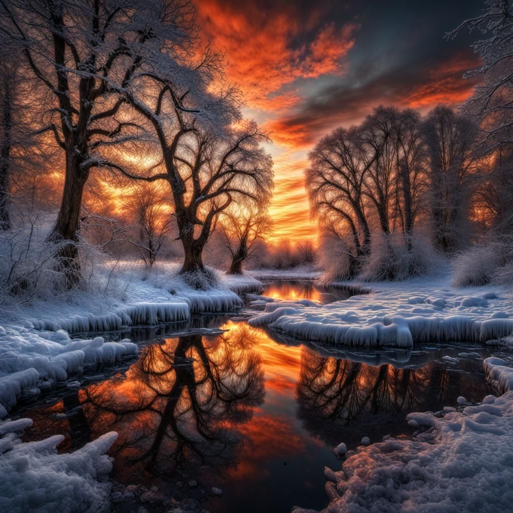winter sunset  by @photon