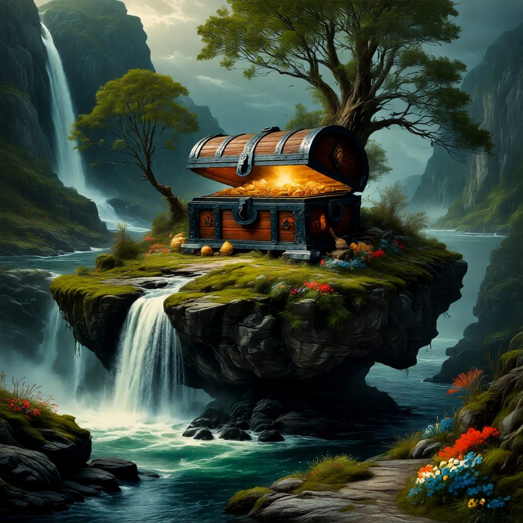 Colossal Treasure Chest on Floating Island