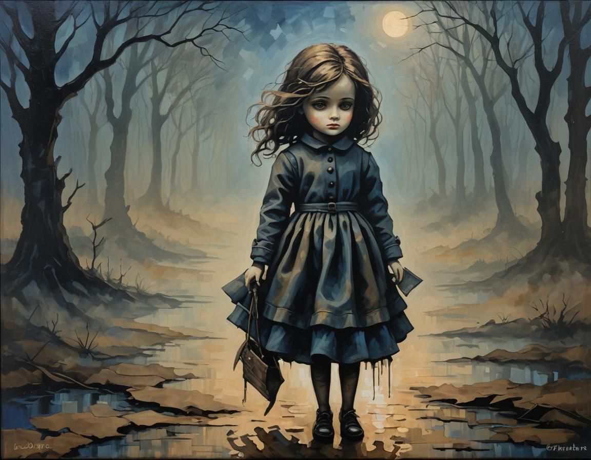 melancholic surreal doll