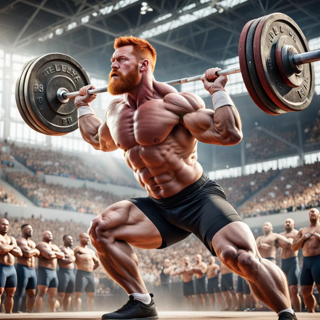 Mid Lift in the powerlifting competition AI Generated Artwork