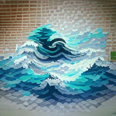 Sea wave . pixel art - AI Generated Artwork - NightCafe Creator