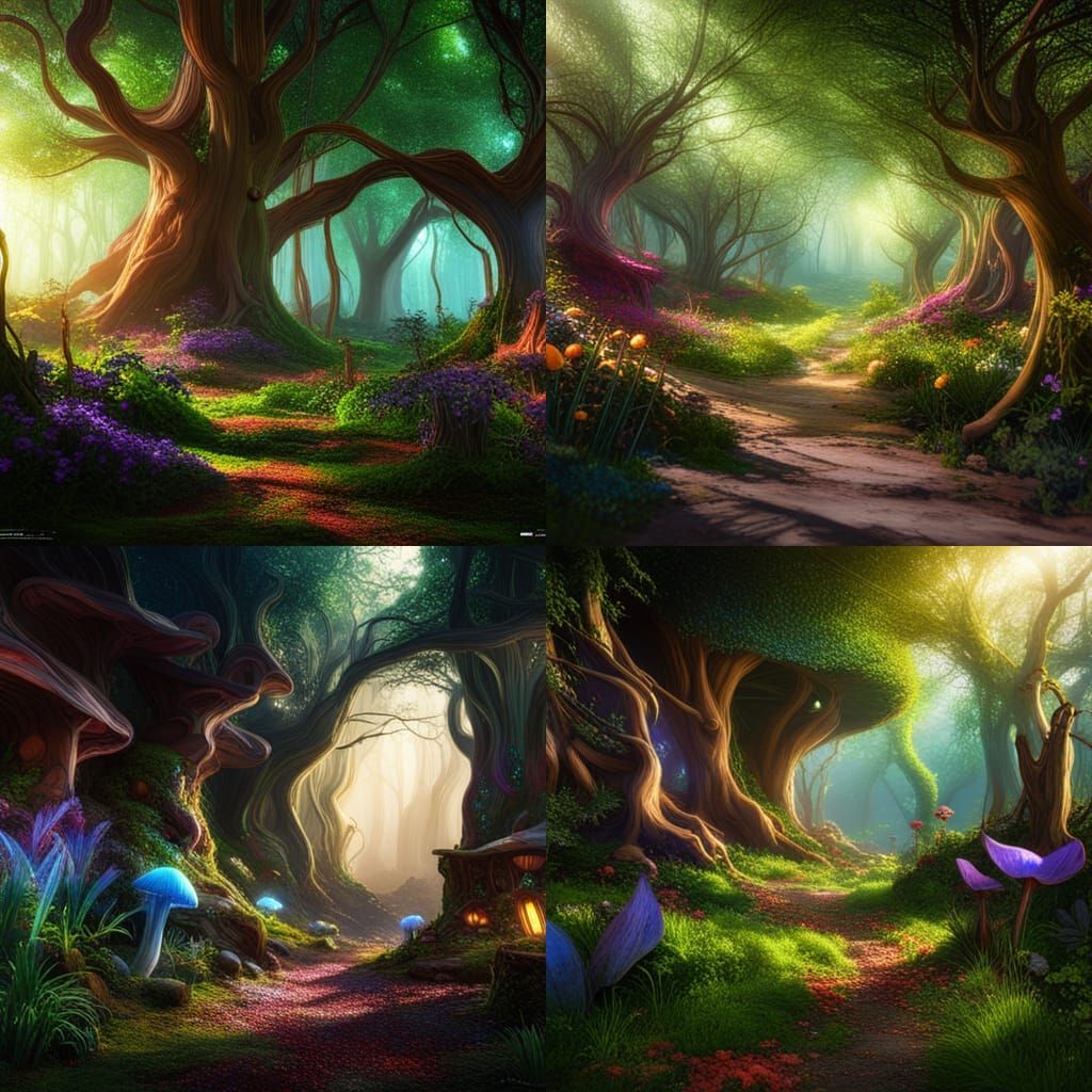 Mushroom tree forest