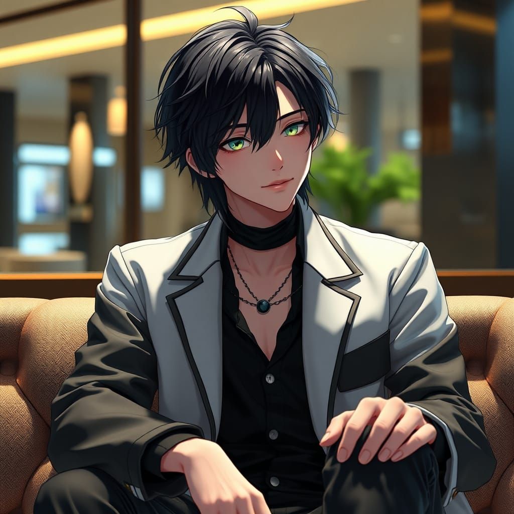 Handsome Man in Harajuku Style: 3D Anime Art