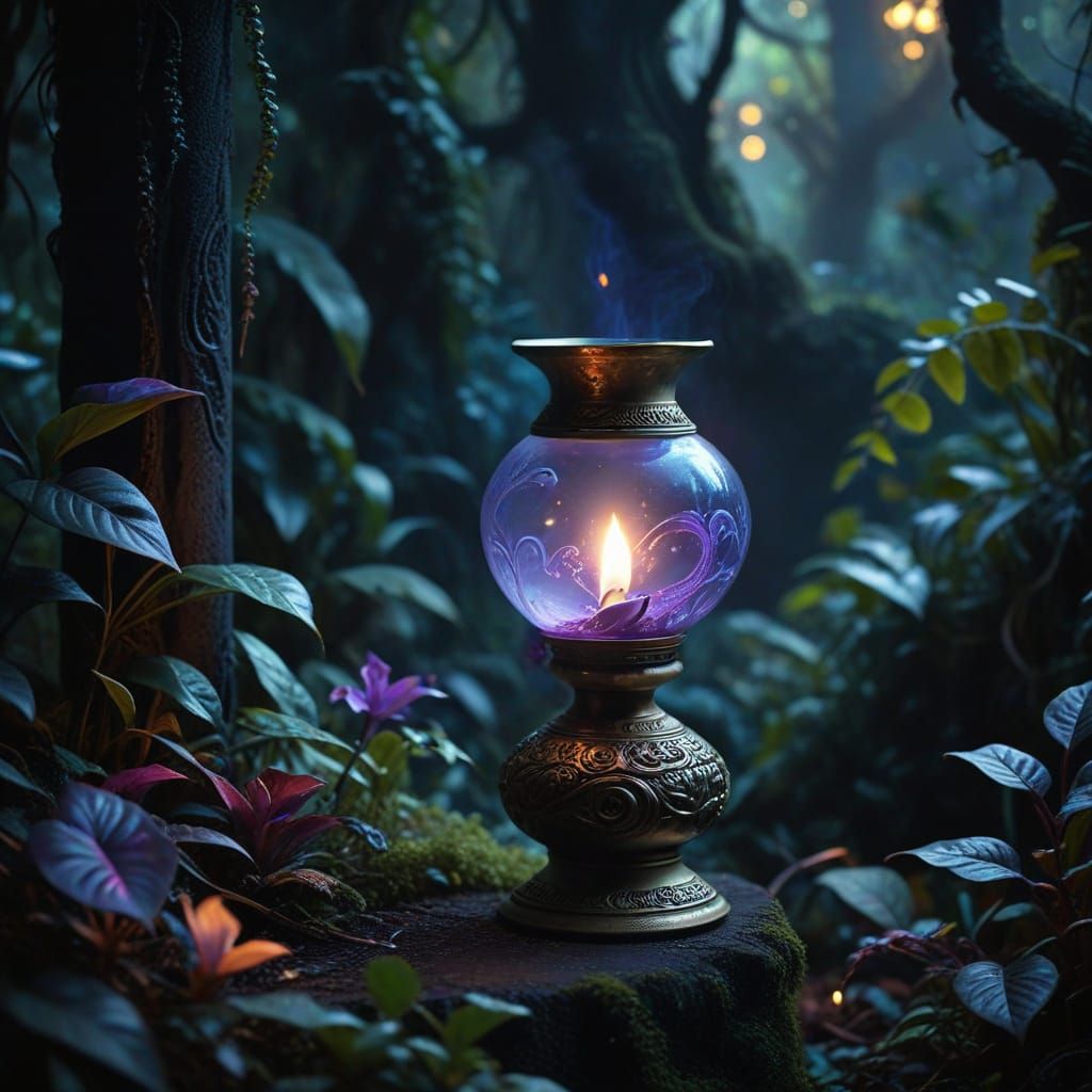 Blue-violet oil lamp