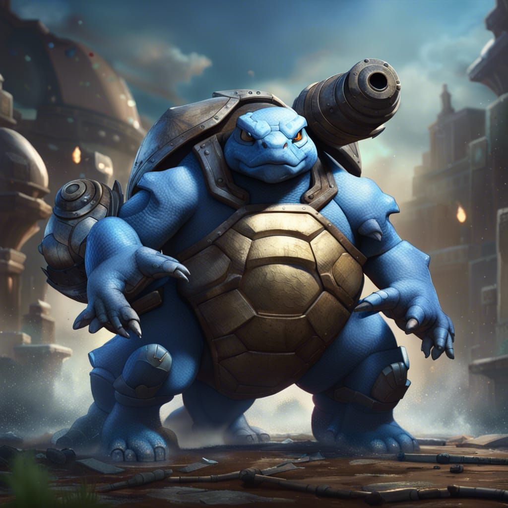 blastoise with cannons on its back - AI Generated Artwork - NightCafe ...