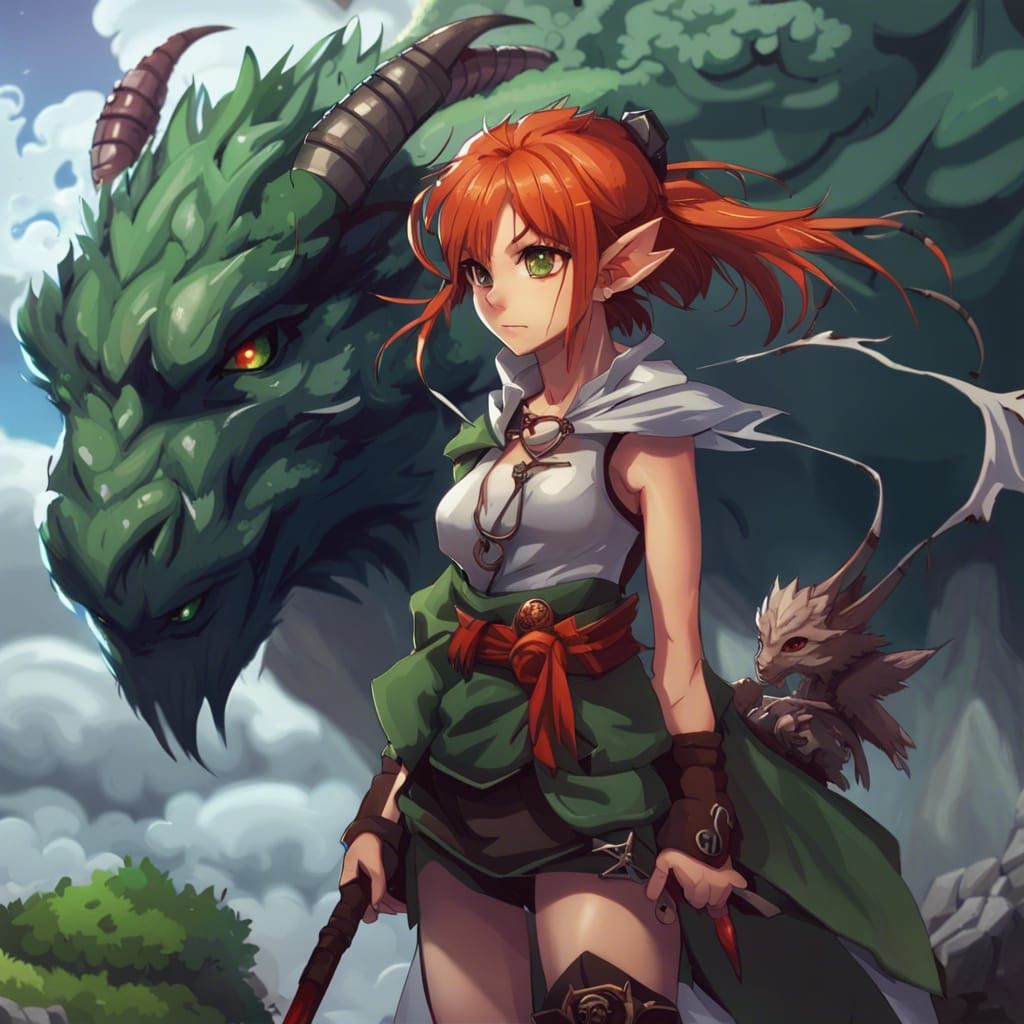 Goliath Druid Female Dungeons and Dragons in anime-stijl Pro Art · Creative  Fabrica