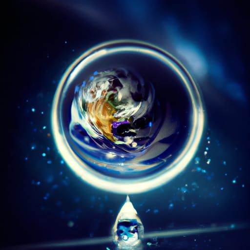 planet inside a drop of water