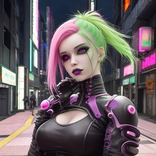 Cyberpunk goth girl