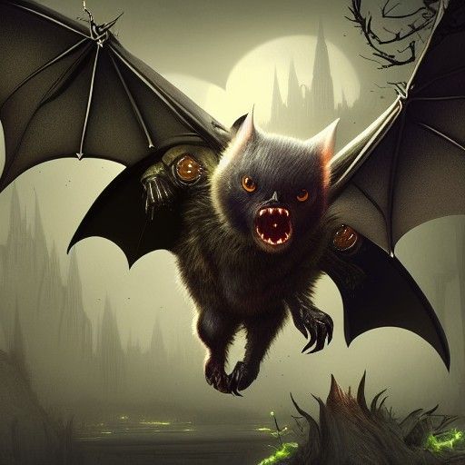 Cute bat spooky - AI Generated Artwork - NightCafe Creator