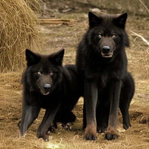 cute black wolves